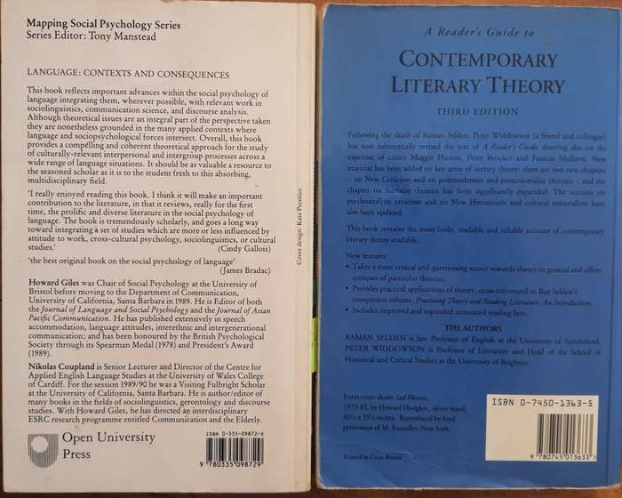 Contemporary Literary Theory & Language: contexts & consequences
